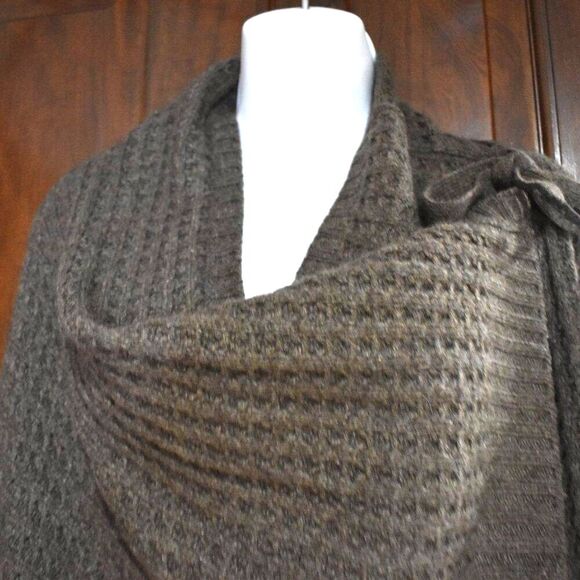 Inhabit Wool Yak Blend Waffle Knit Wrap Cardigan Sweater Jacket Size Small - Picture 5 of 14